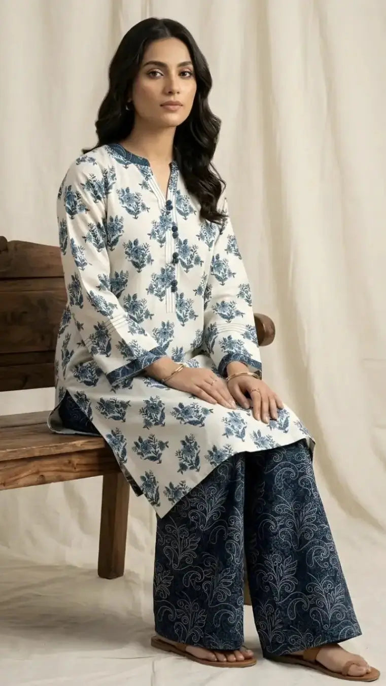 Midnight Bloom 2 Piece Digital Printed Lawn Suit