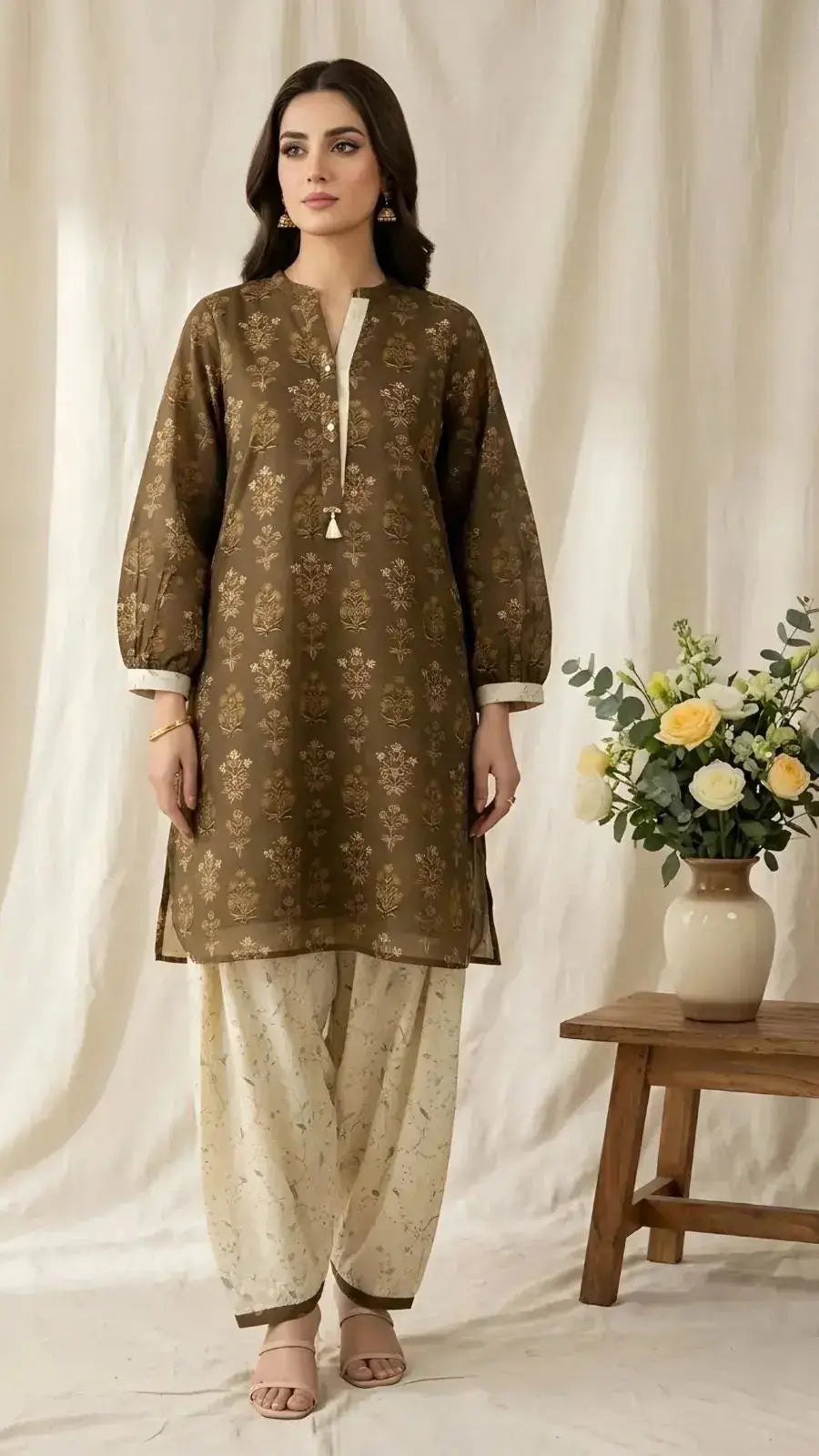 Noore | Midnight Bloom 2 Piece Digital Printed Lawn
