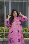 Whimsical Rose Digital Printed Lawn 2-Piece Kurti Set | Women's Summer Outfit