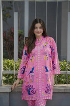 Whimsical Rose Digital Printed Lawn 2-Piece Kurti Set | Women's Summer Outfit