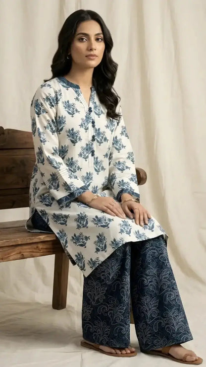 Midnight Bloom 2 Piece Digital Printed Lawn Suit