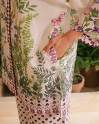 Cross Slub Printed Cord 2-Piece Set