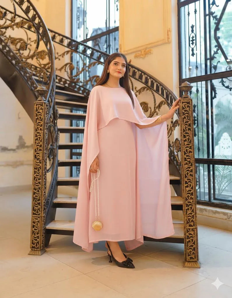 Elegant Party Wear Cape Maxi 2-Piece