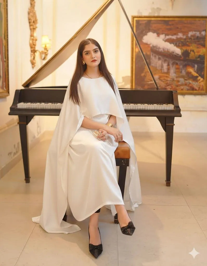 Elegant Party Wear Cape Maxi 2-Piece