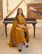 Elegant Party Wear Cape Maxi 2-Piece