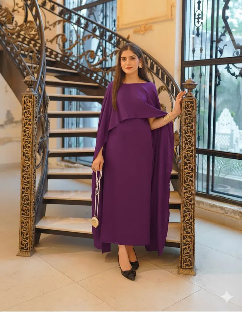 Elegant Party Wear Cape Maxi 2-Piece