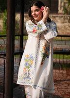 Elegant White Indo Western Kurta Pajama Set  Women’s Formal Wear