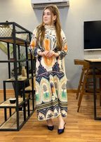 Women’s Palm Leaf Print Maxi Stitched  Luna Outfits