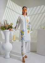 Elegant White Indo Western Kurta Pajama Set  Women’s Formal Wear