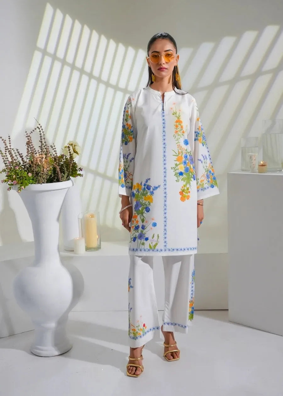 Elegant White Indo Western Kurta Pajama Set  Women’s Formal Wear