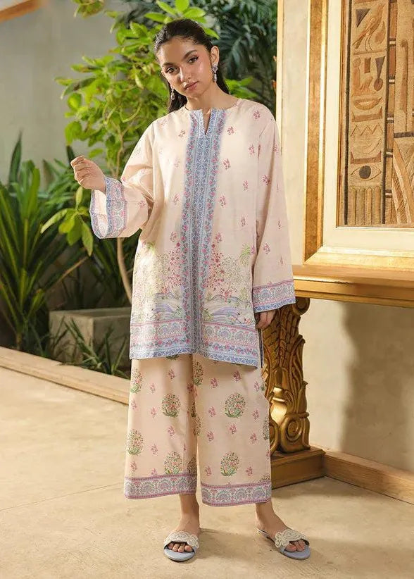 Elegant Beige Floral 2 Piece Georgette Set Timeless Grace amp Comfort