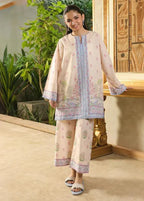 Elegant Beige Floral 2 Piece Georgette Set Timeless Grace amp Comfort