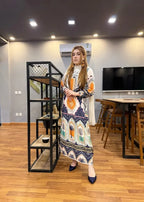 Women’s Palm Leaf Print Maxi Stitched  Luna Outfits