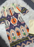 Women’s Palm Leaf Print Maxi Stitched  Luna Outfits