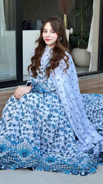 Elegant Floral Print Lightweight 3pc Suit