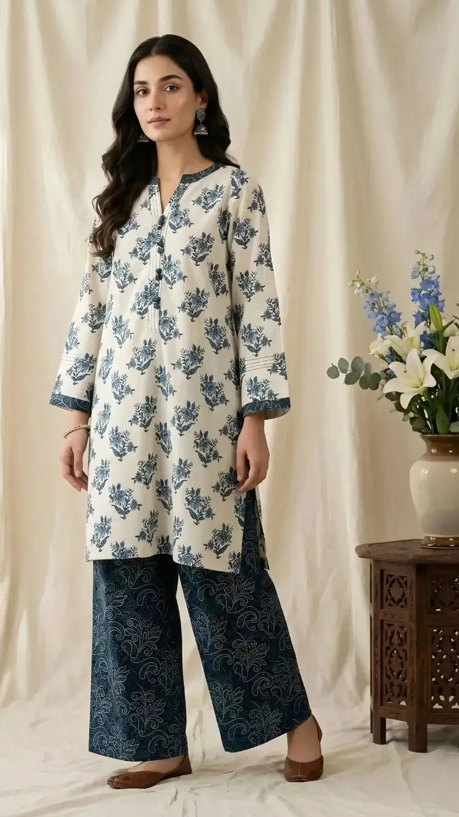 Midnight Bloom 2 Piece Digital Printed Lawn Suit