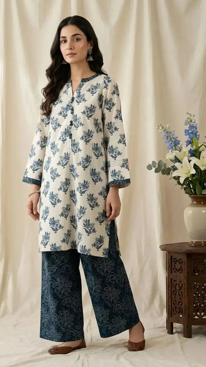 Midnight Bloom 2 Piece Digital Printed Lawn Suit