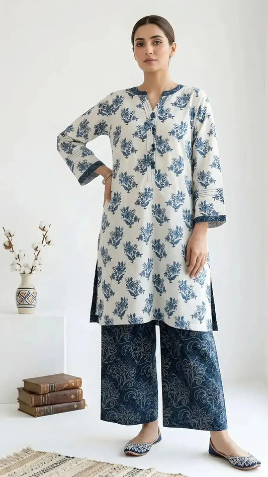 Midnight Bloom 2 Piece Digital Printed Lawn Suit